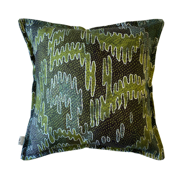 Luxury Irish Linen 40cm Anna Kilmore Green Vibrant Square Cushion