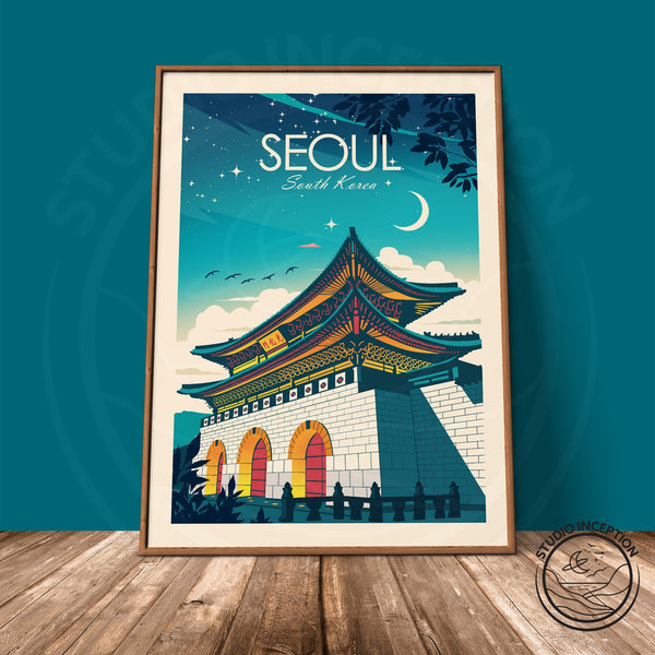 Seoul South Korea Traditional Style Print
