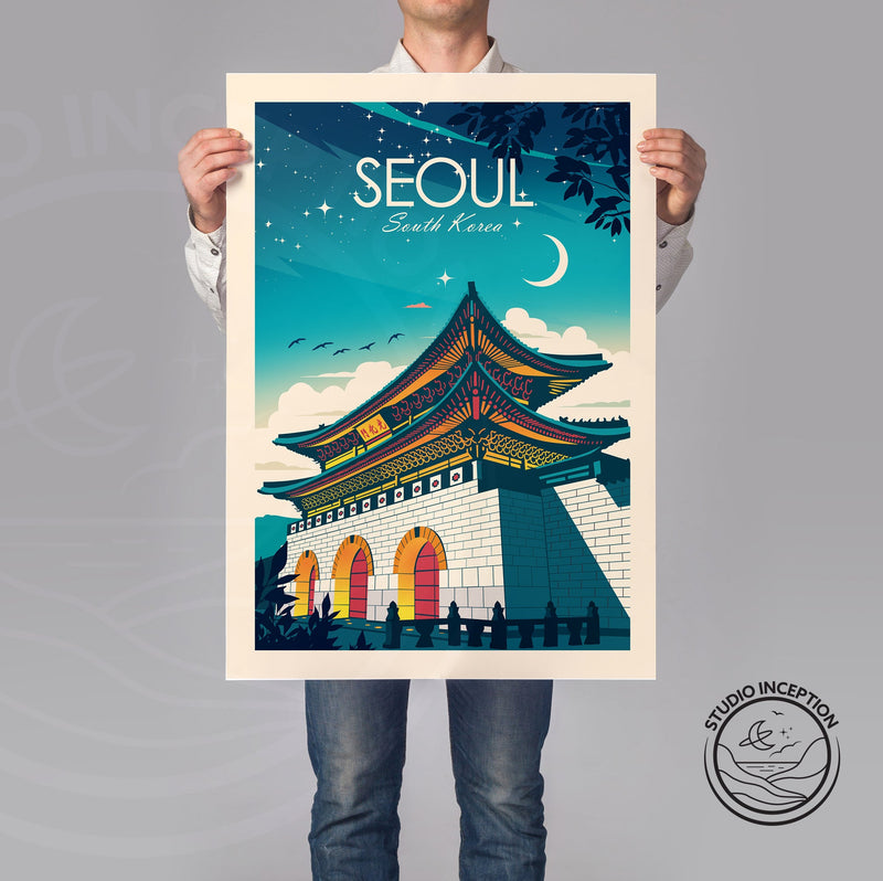 Seoul South Korea Traditional Style Print