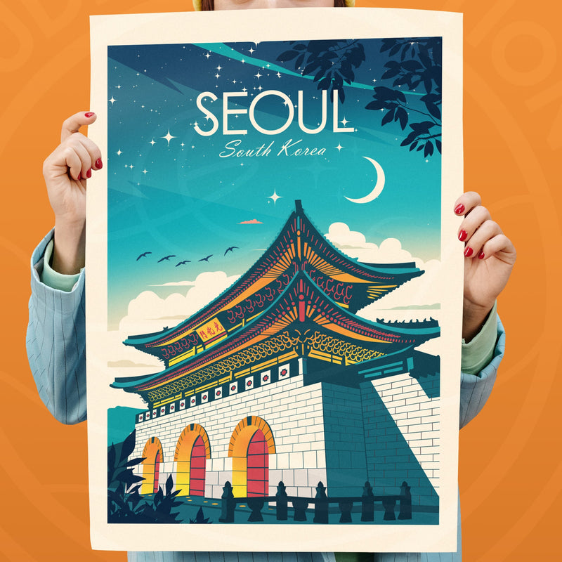 Seoul South Korea Traditional Style Print