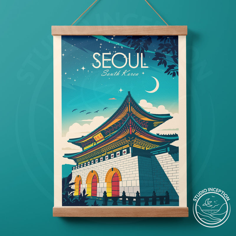 Seoul South Korea Traditional Style Print