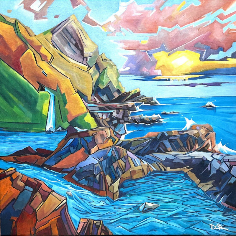 The Gobbins - Vibrant Giclée Print - Irish Landscape