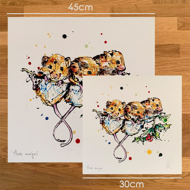 Three Amigos - Harvest Mice Print with Size and Presentation Options