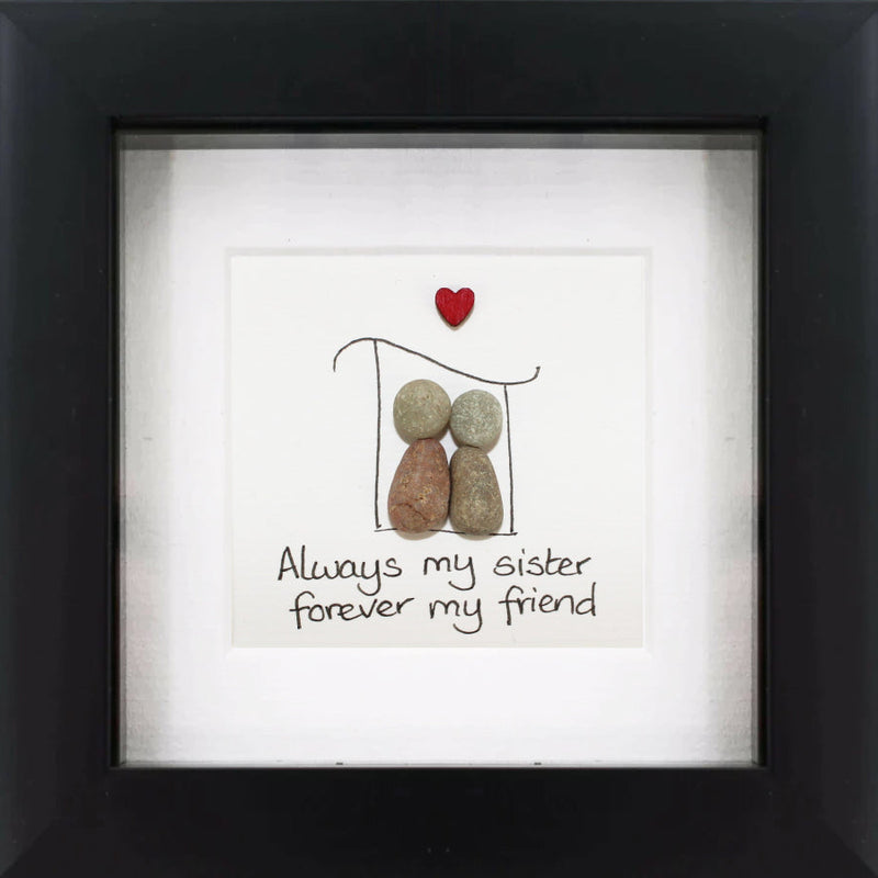 Always my Sister Irish Pebble Art Frame