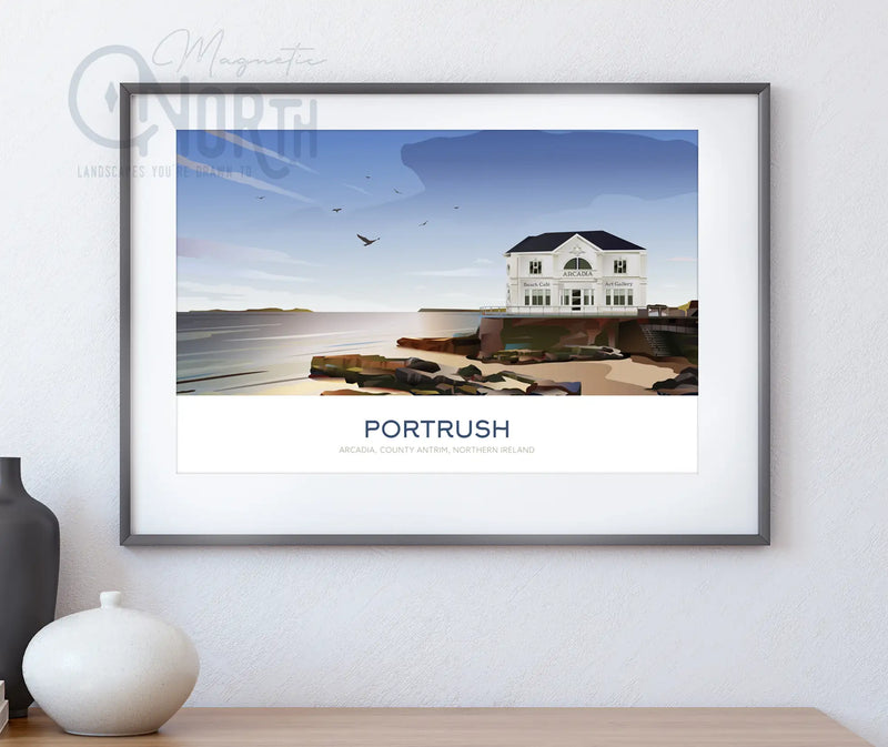 Portrush, Art Print Travel Poster, Northern Ireland, Ireland, Travel Print, House, Wedding Gift, landscapes, Christmas Gift