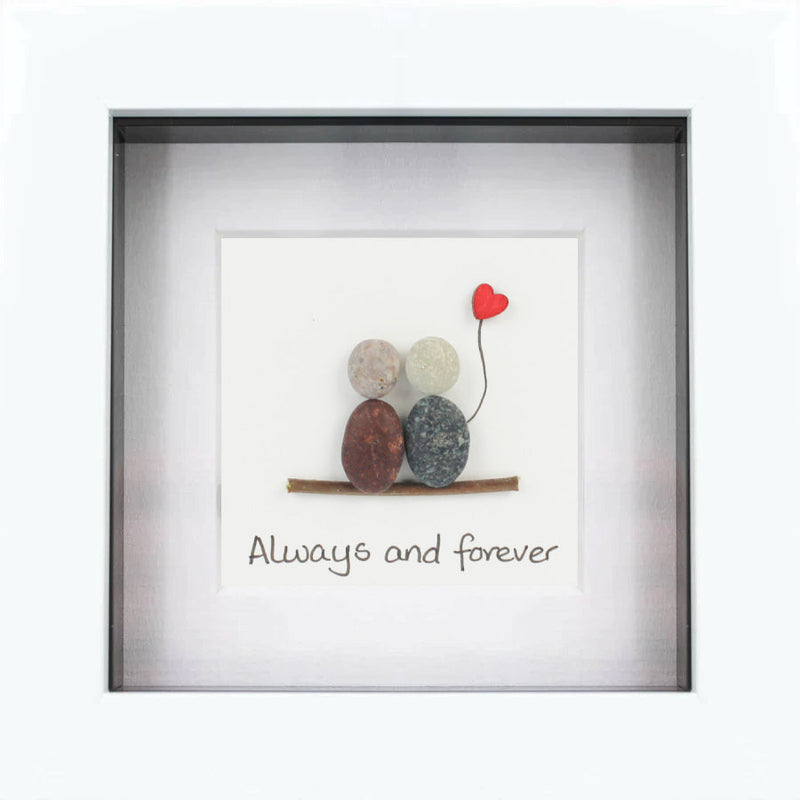 Always and Forever Pebble Art Frame