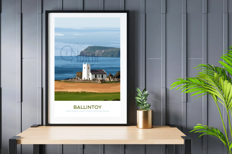 Ballintoy, Art Print Travel Poster, Northern Ireland, Ireland, Travel Print, Wedding gift, Christmas Gift