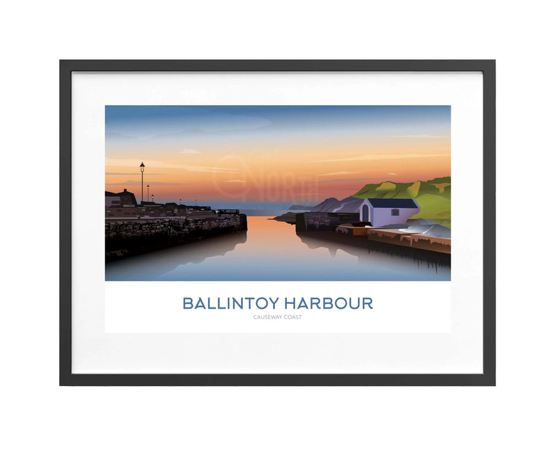 Ballintoy - Northern Ireland Travel Poster - Gift - Travel Print