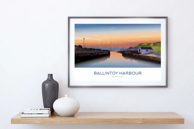 Ballintoy - Northern Ireland Travel Poster - Gift - Travel Print