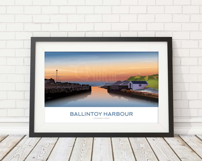 Ballintoy - Northern Ireland Travel Poster - Gift - Travel Print