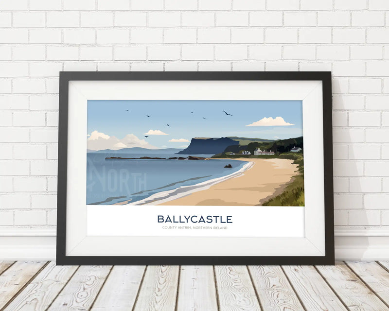 Ballycastle, travel print, Fairhead Beach, Northern Ireland, Christmas gift