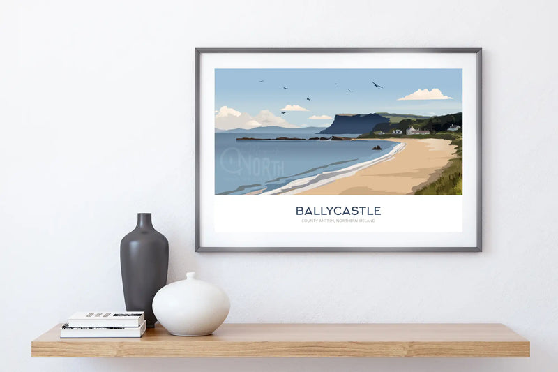 Ballycastle, travel print, Fairhead Beach, Northern Ireland, Christmas gift