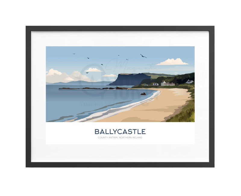 Ballycastle, travel print, Fairhead Beach, Northern Ireland, Christmas gift