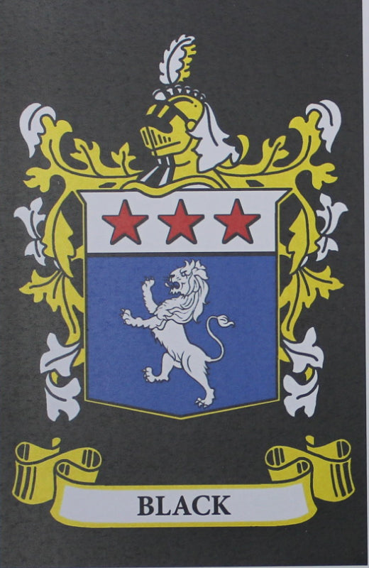 Black - Irish Surname Coat of Arms Heraldry