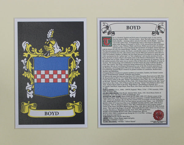 Boyd - Irish Surname Coat of Arms Family Crest Heraldry