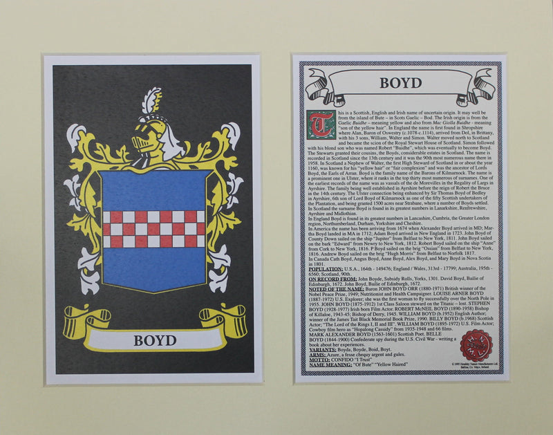 Boyd - Irish American Surname Heraldry