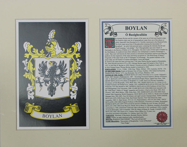 Boylan - Irish Surname Heraldry