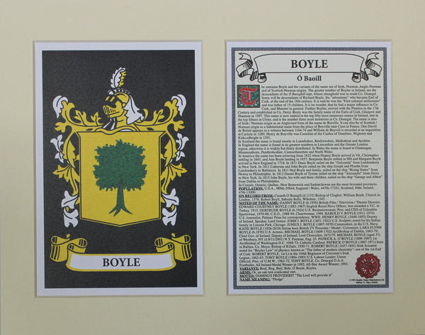 Boyle - Irish American Surname Coat of Arms Family Crest Heraldry