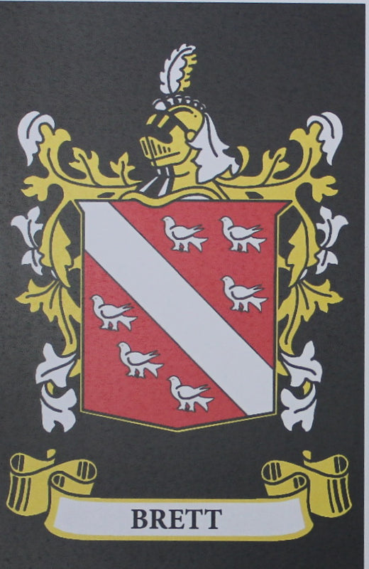 Brett - Irish Surname Coat of Arms Family Crest Heraldry