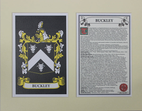 Buckley - Irish American Surname Heraldry