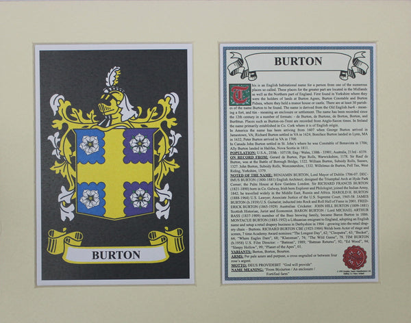 Burton - Irish Surname Heraldry