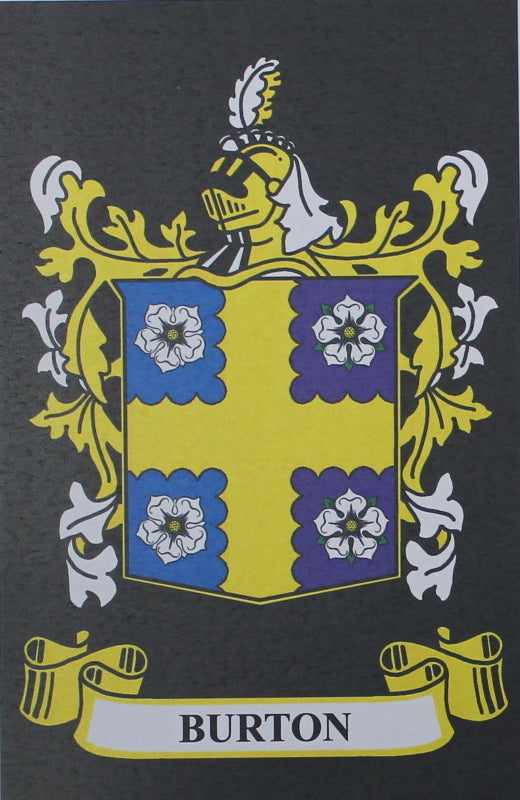 Burton - Irish Surname Coat of Arms Family Crest Heraldry