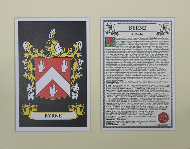 Byrne - Irish American Surname Heraldry