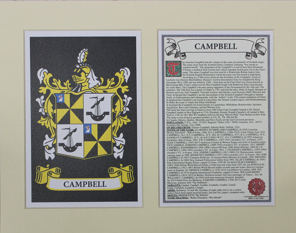 Campbell - Irish Surname Coat of Arms Family Crest Heraldry