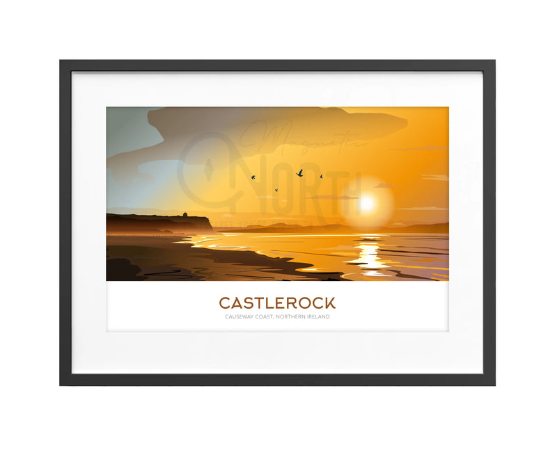 Castlerock, Travel Poster prints, Northern Ireland, Wedding gift, Christmas Gift