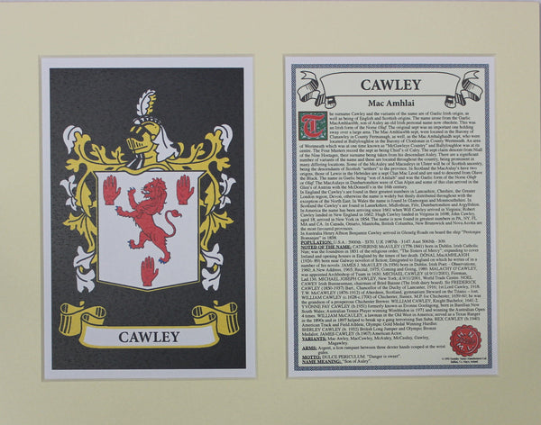 Cawley - Irish Surname Heraldry