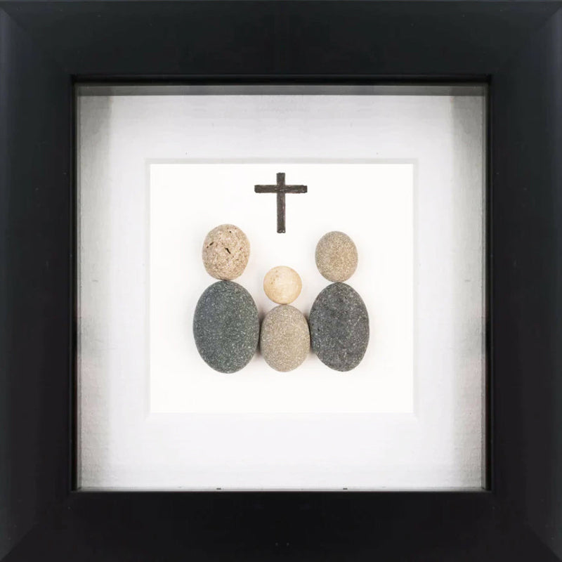 Christening Celebration Pebble Art Frame