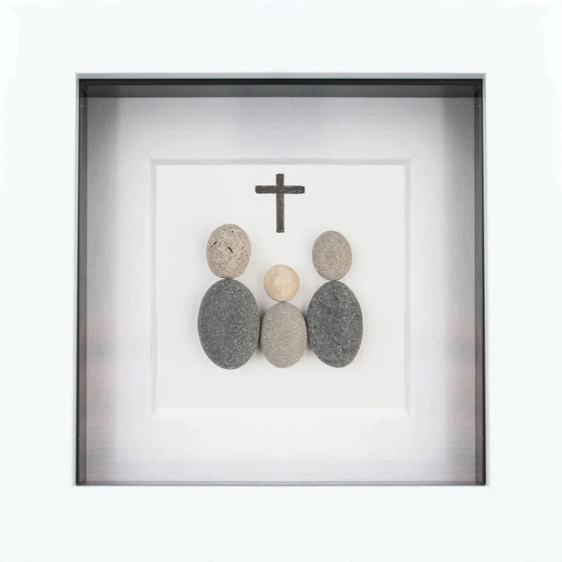 Christening Celebration Pebble Art Frame