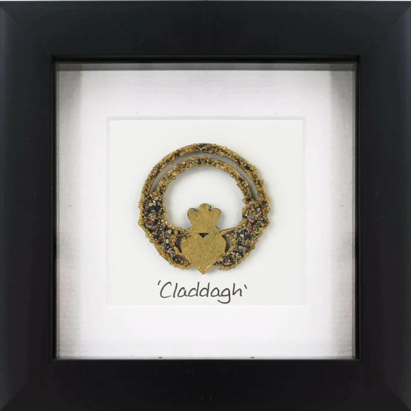 Claddagh Ring Pebble Art Frame