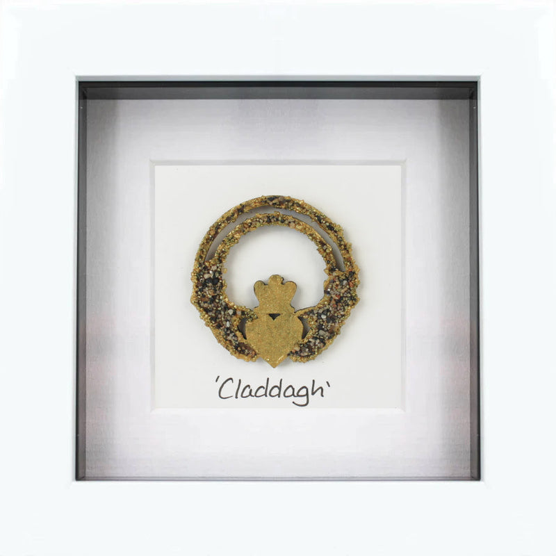 Claddagh Ring Pebble Art Frame