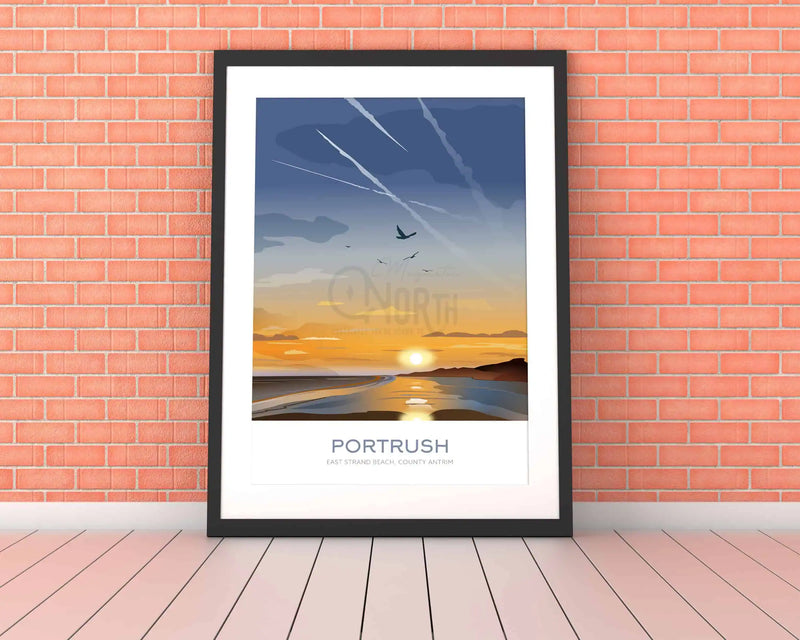 Portrush, East Strand Beach, digital print, travel print, County Antrim