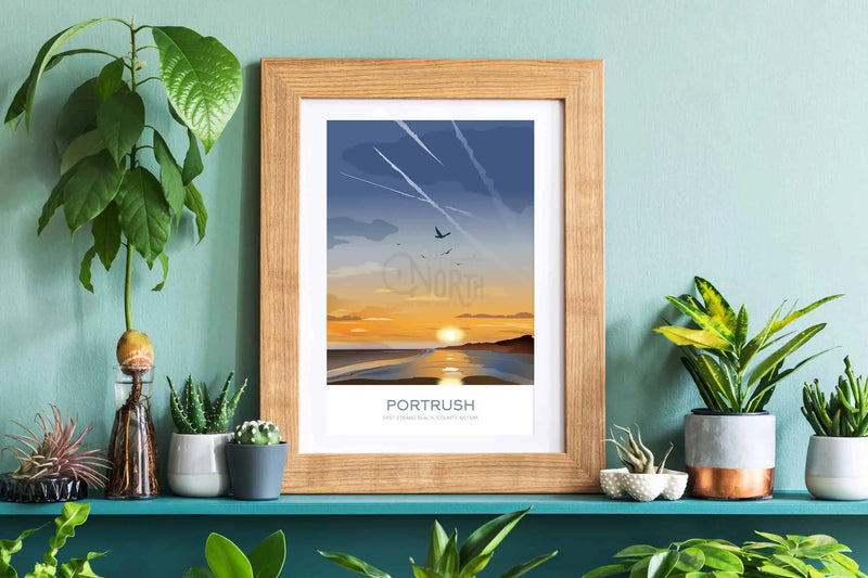 Portrush, East Strand Beach, digital print, travel print, County Antrim