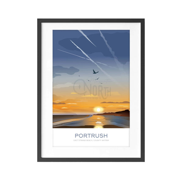 Portrush, East Strand Beach, digital print, travel print, County Antrim