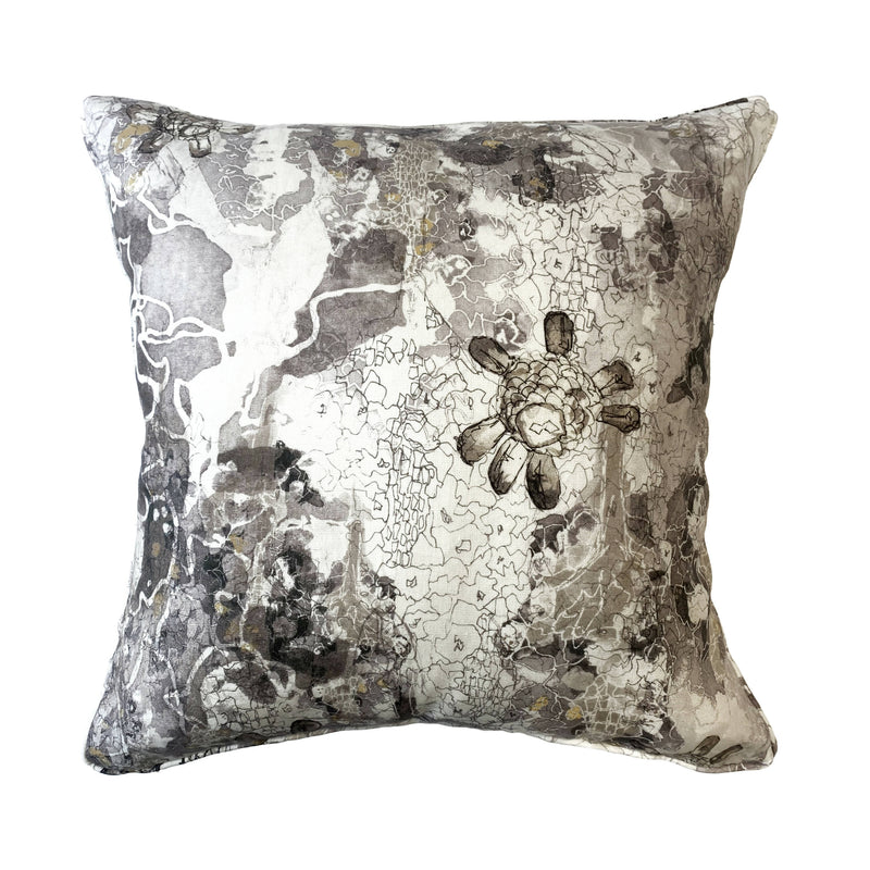 Luxury Irish Linen 50cm Airmid Grey Vibrant Square Cushion