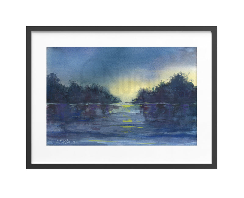 Lough Erne, Watercolour print, Fermanagh, Northern Ireland, Ireland, Travel Print, Wedding gift, Christmas Gift, landscapes