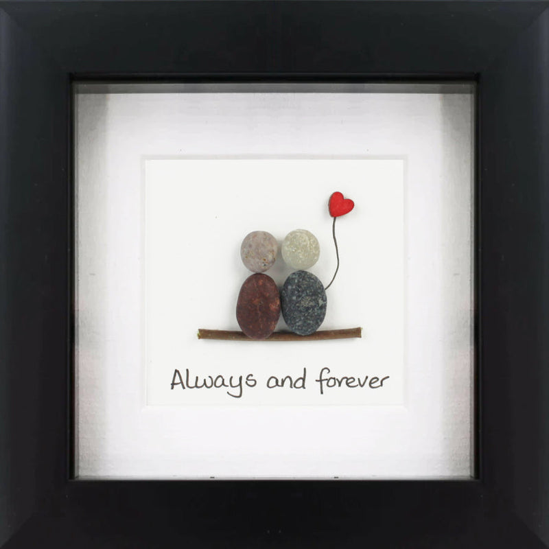 Always and Forever Pebble Art Frame