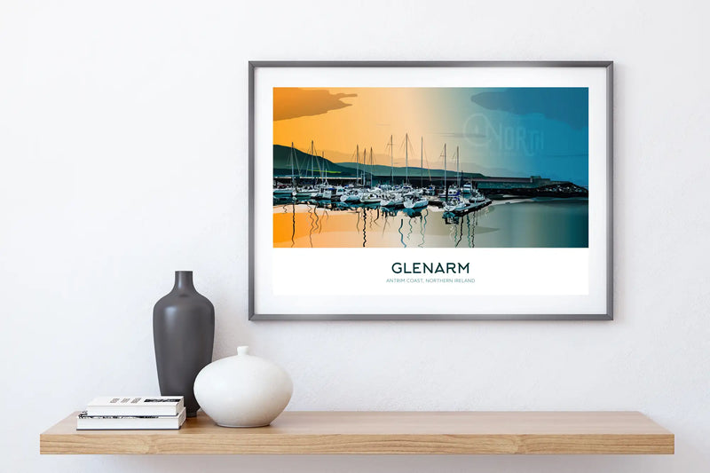 Glenarm, Art Print Travel Poster, Antrim Coast, Northern Ireland, Ireland, Travel Print, House, Christmas Gift