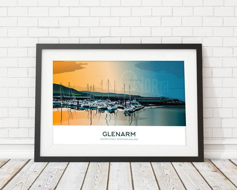 Glenarm, Art Print Travel Poster, Antrim Coast, Northern Ireland, Ireland, Travel Print, House, Christmas Gift