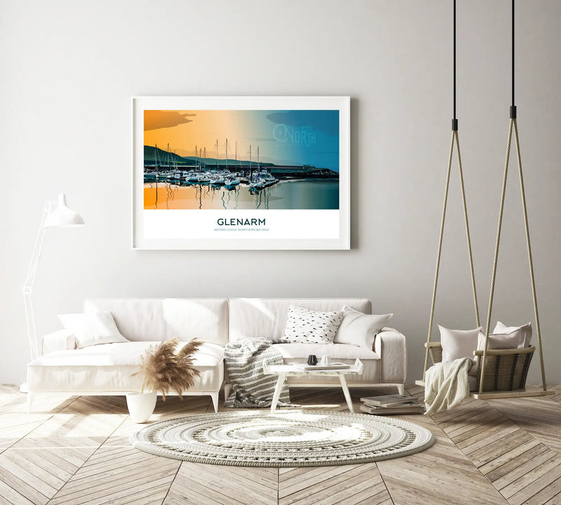 Glenarm, Art Print Travel Poster, Antrim Coast, Northern Ireland, Ireland, Travel Print, House, Christmas Gift