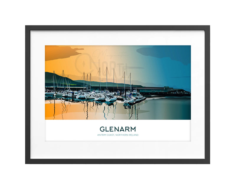 Glenarm, Art Print Travel Poster, Antrim Coast, Northern Ireland, Ireland, Travel Print, House, Christmas Gift