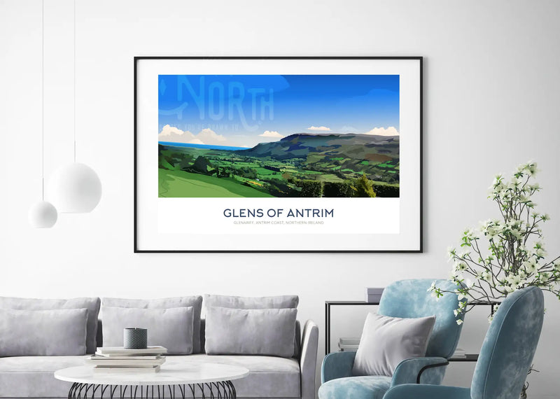 Glens of Antrim, Travel print Poster, Antrim Coast, Northern Ireland, Ireland, Travel Print, Wedding gift, Christmas Gift