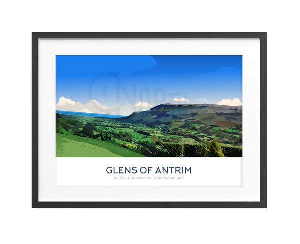 Glens of Antrim, Travel print Poster, Antrim Coast, Northern Ireland, Ireland, Travel Print, Wedding gift, Christmas Gift