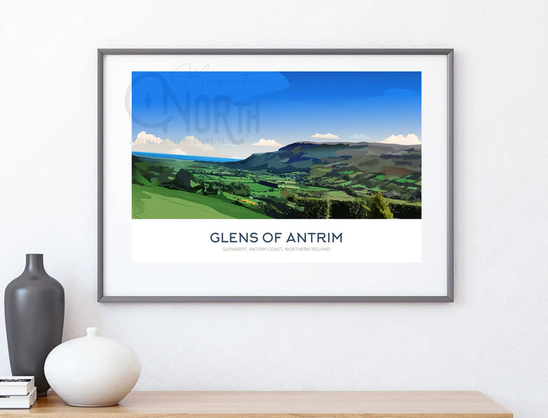 Glens of Antrim, Travel print Poster, Antrim Coast, Northern Ireland, Ireland, Travel Print, Wedding gift, Christmas Gift