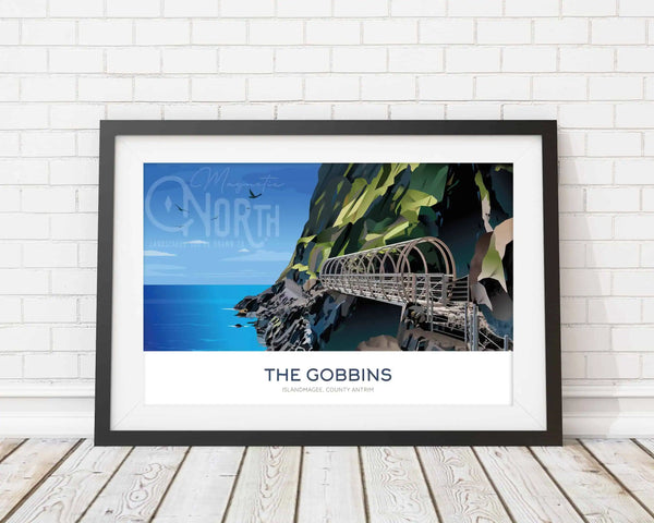 The Gobbins Cliff Path, Travel print, Islandmagee, County Antrim, Art, Gift, Landscape, Northern Ireland