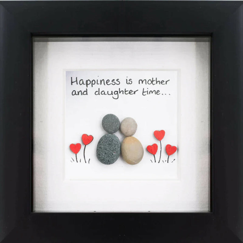 Mother & Daughter Time Irish Pebble Art Frame