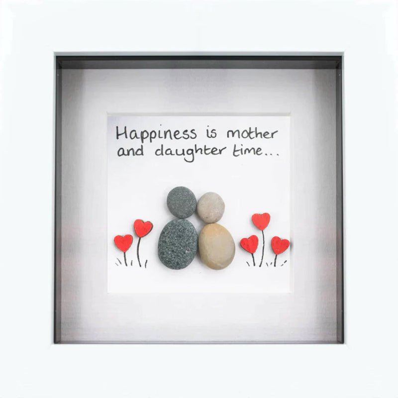 Happiness is Mother & Daughter Time Pebble Art Frame